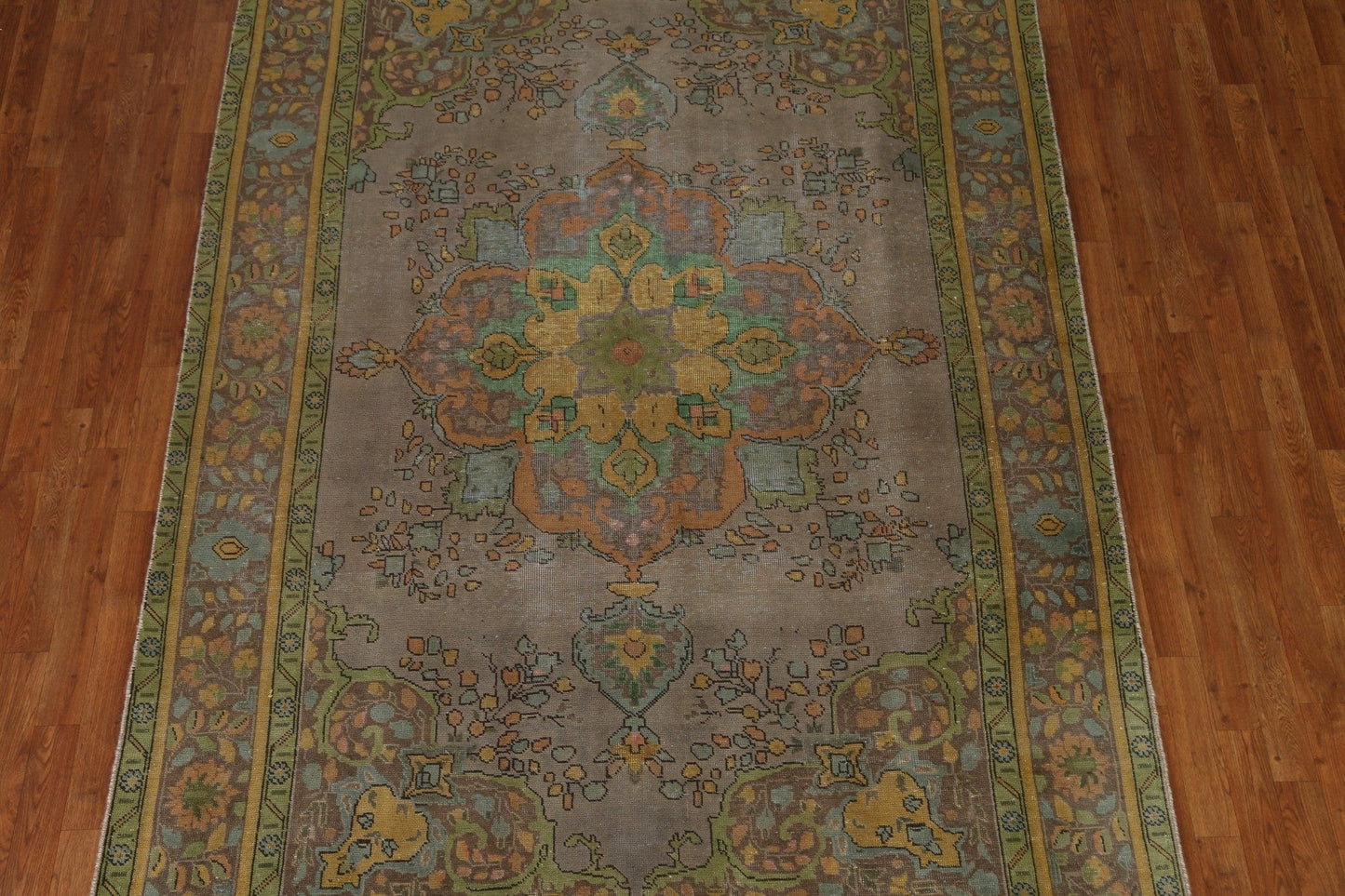 Distressed Over-Dyed Tabriz Persian Area Rug 7x10