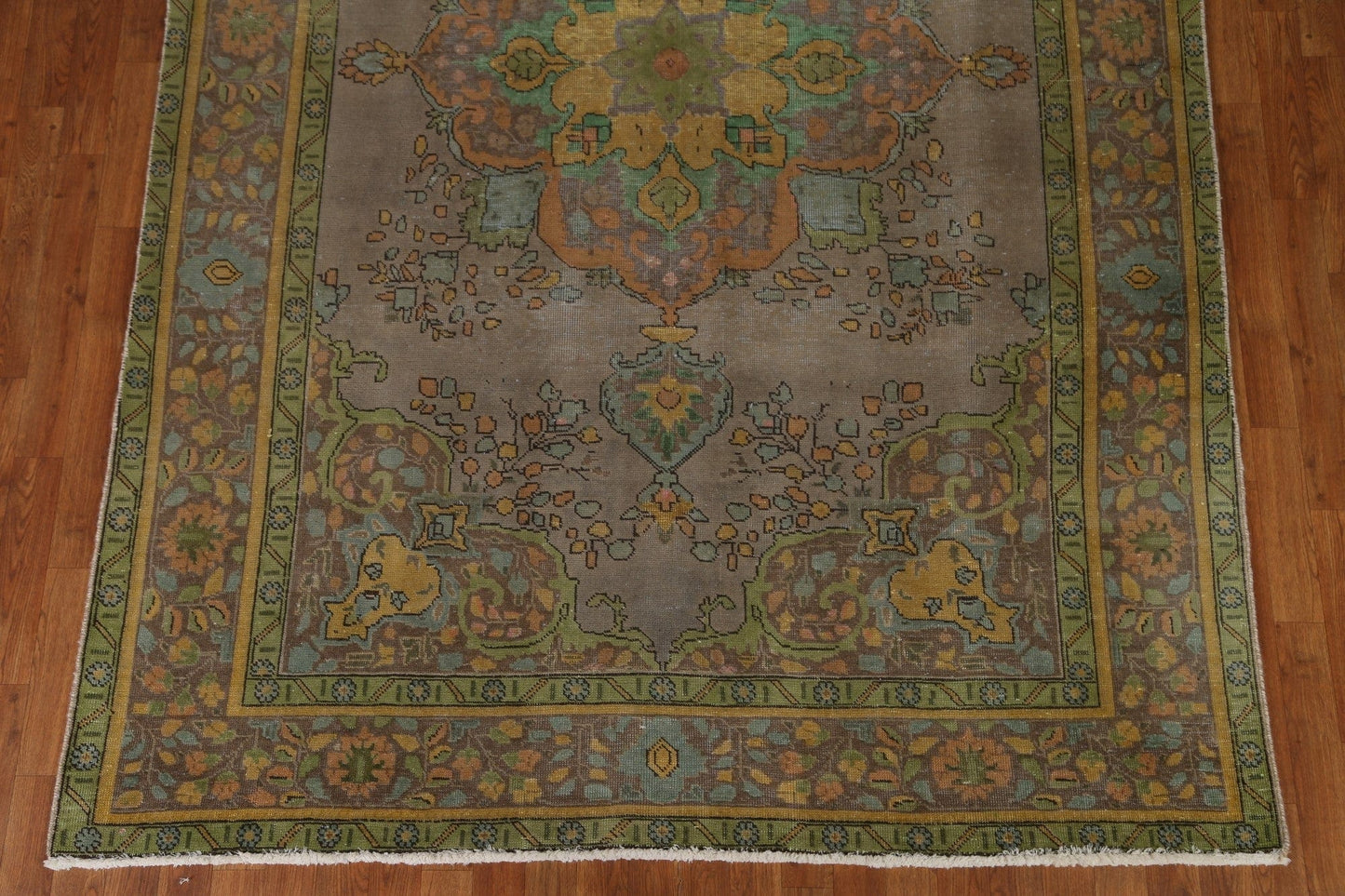 Distressed Over-Dyed Tabriz Persian Area Rug 7x10