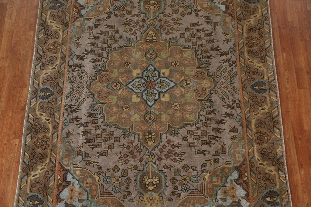 Distressed Over-Dyed Tabriz Persian Area Rug 6x10