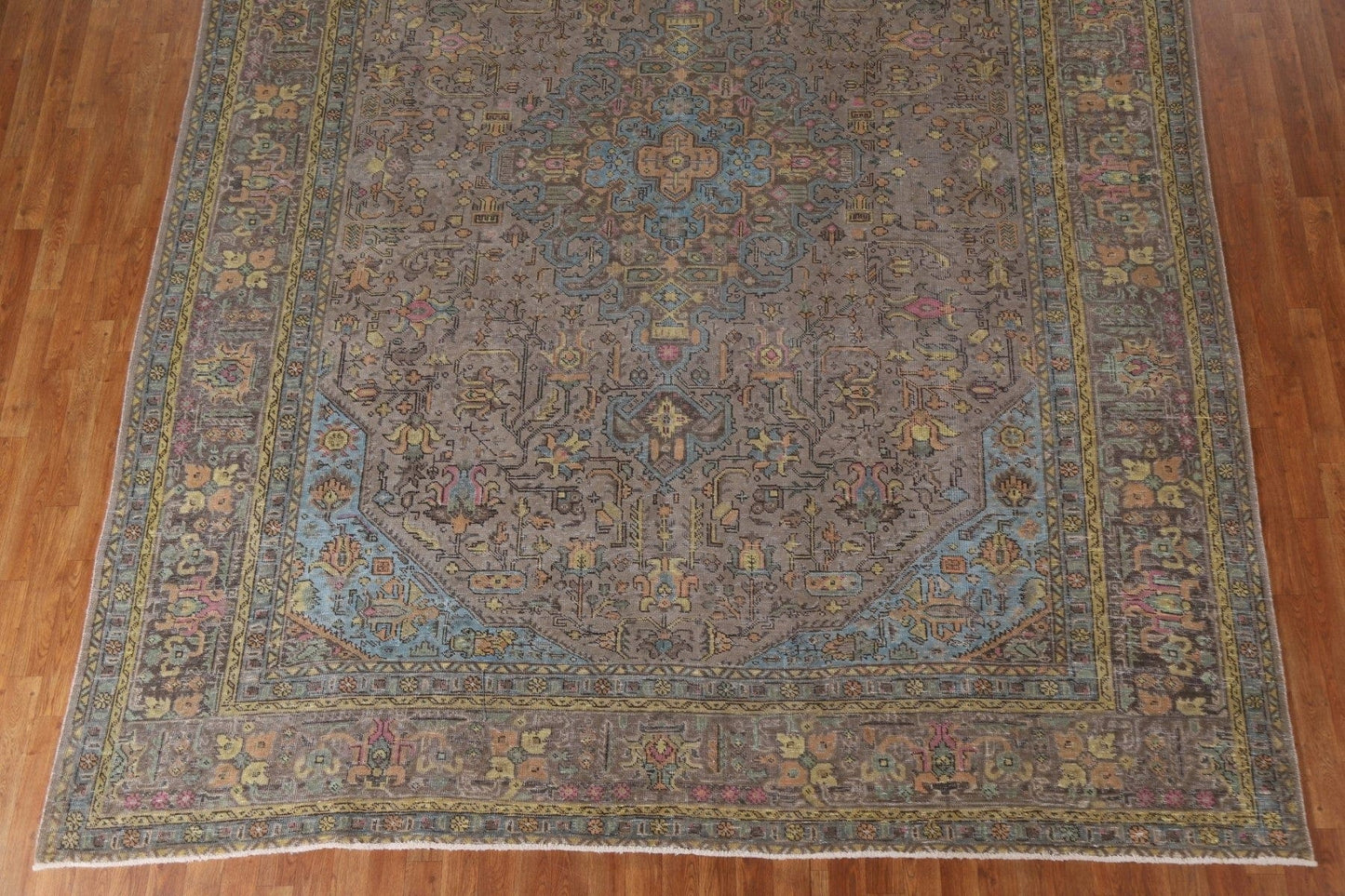 Distressed Over-Dyed Tabriz Persian Area Rug 10x13