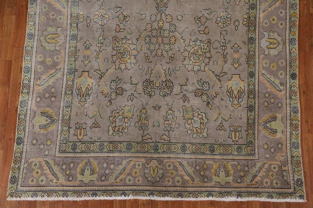 Distressed Over-Dyed Tabriz Persian Area Rug 6x9