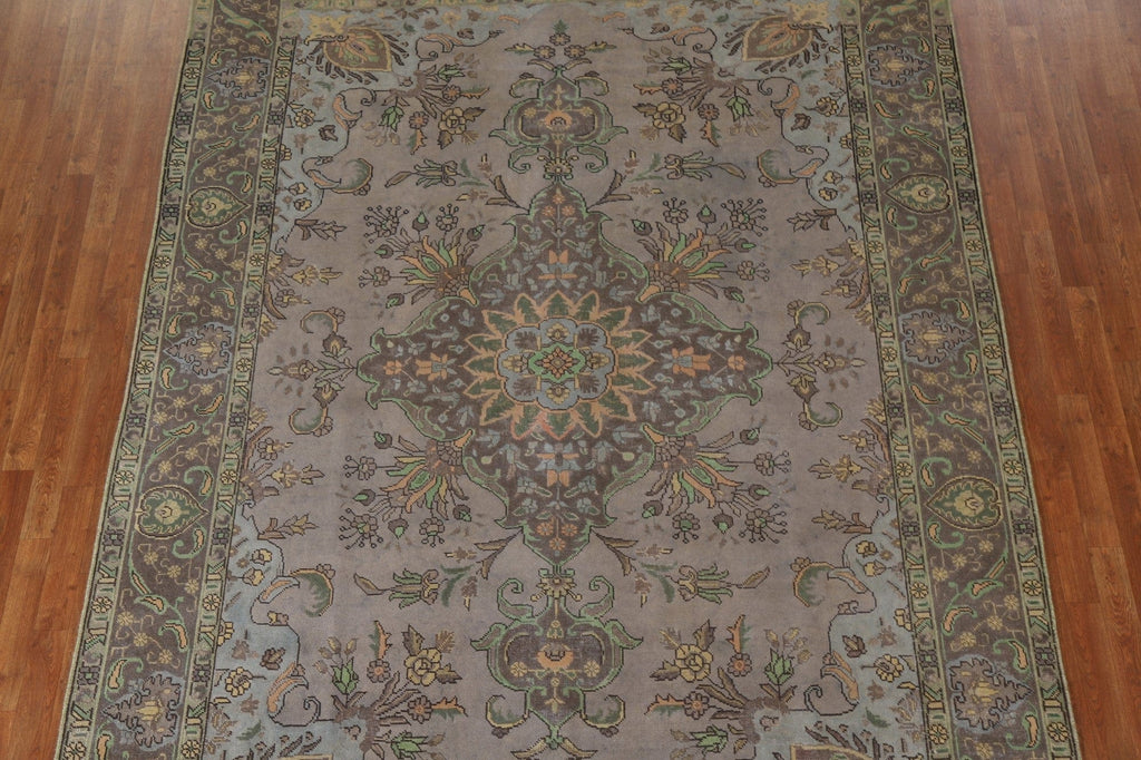 Distressed Over-Dyed Tabriz Persian Area Rug 8x11