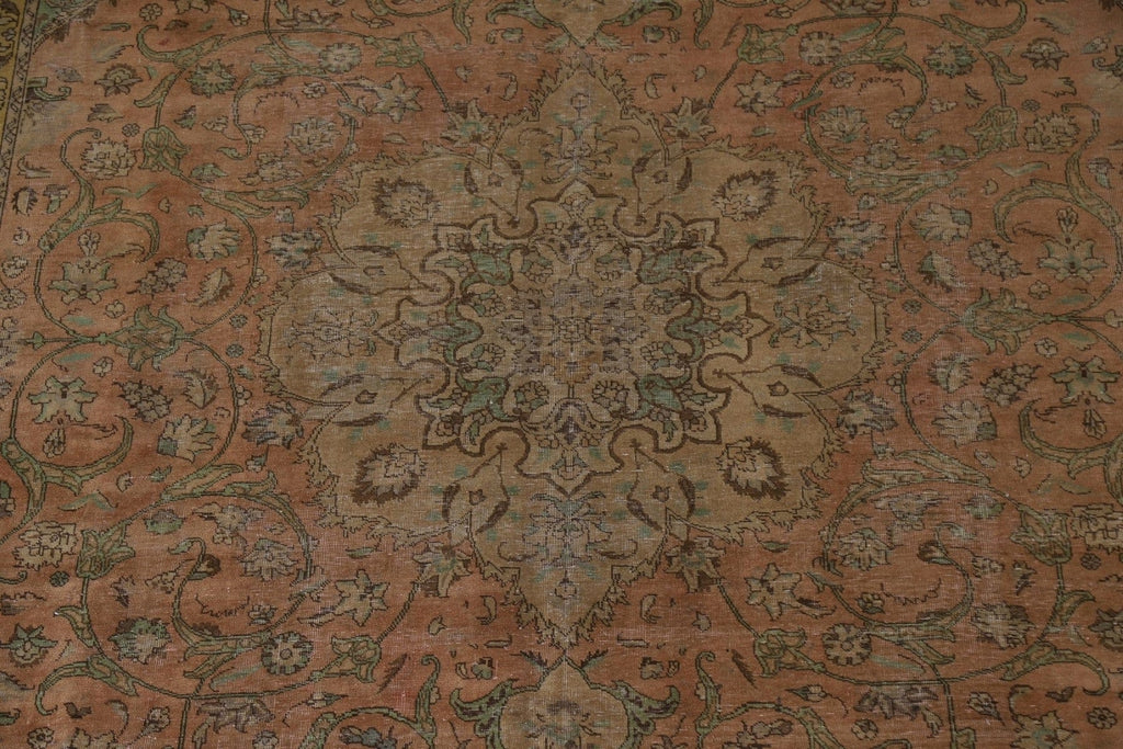 Distressed Over-Dyed Tabriz Persian Area Rug 9x12