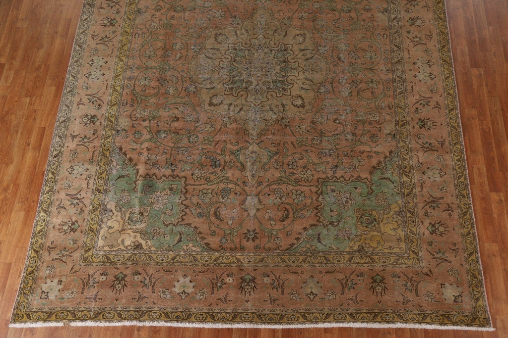 Distressed Over-Dyed Tabriz Persian Area Rug 9x12