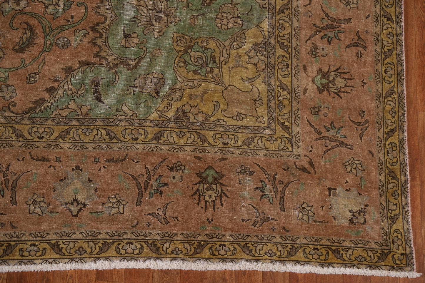 Distressed Over-Dyed Tabriz Persian Area Rug 9x12