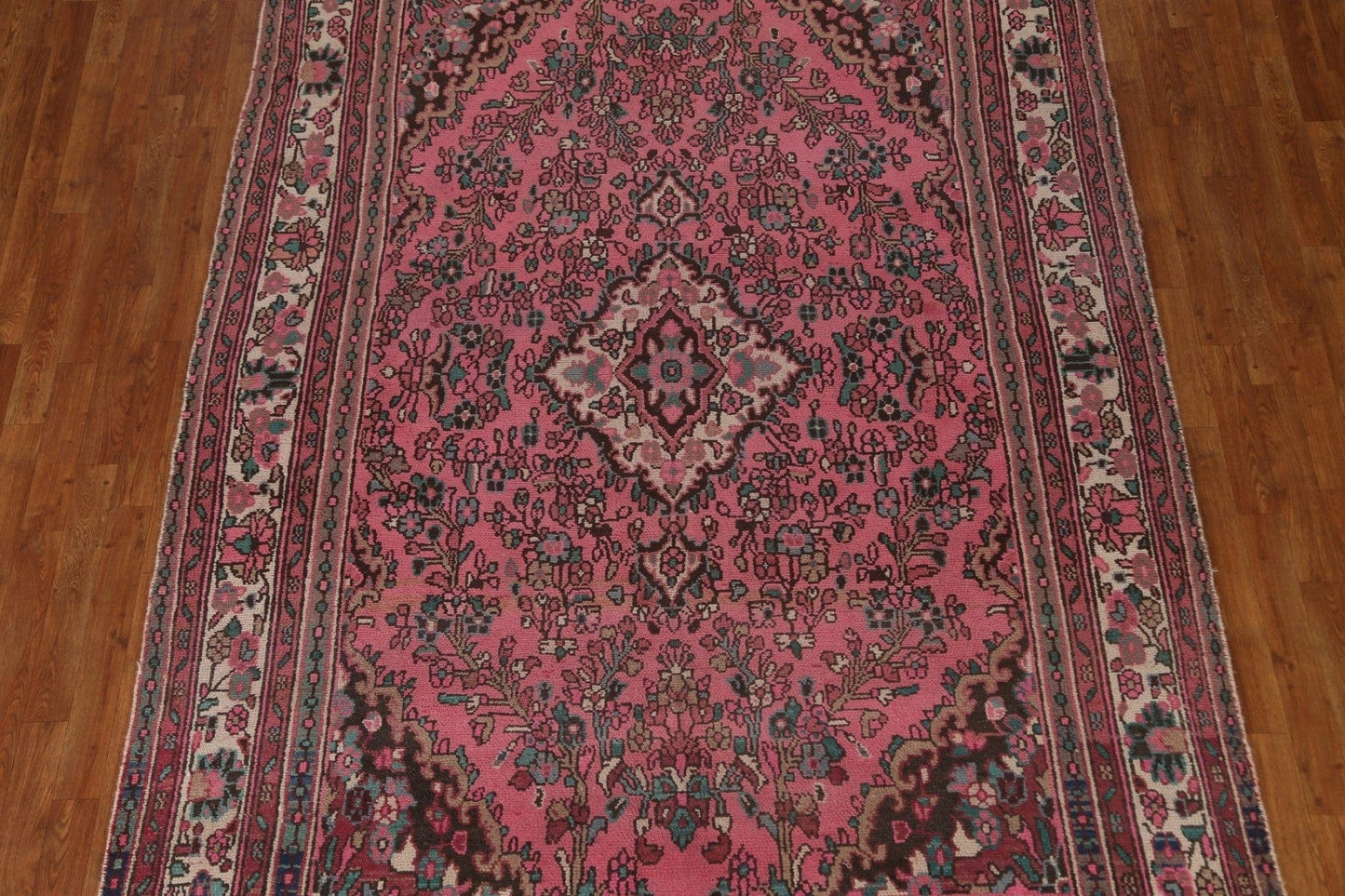 Over-Dyed Pink Hamedan Persian Area Rug 7x10