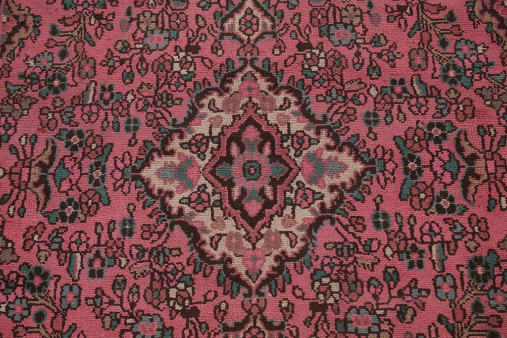 Over-Dyed Pink Hamedan Persian Area Rug 7x10