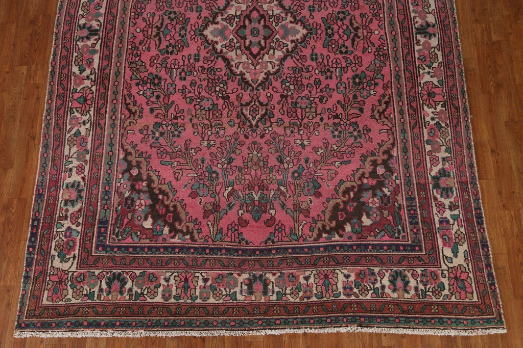 Over-Dyed Pink Hamedan Persian Area Rug 7x10