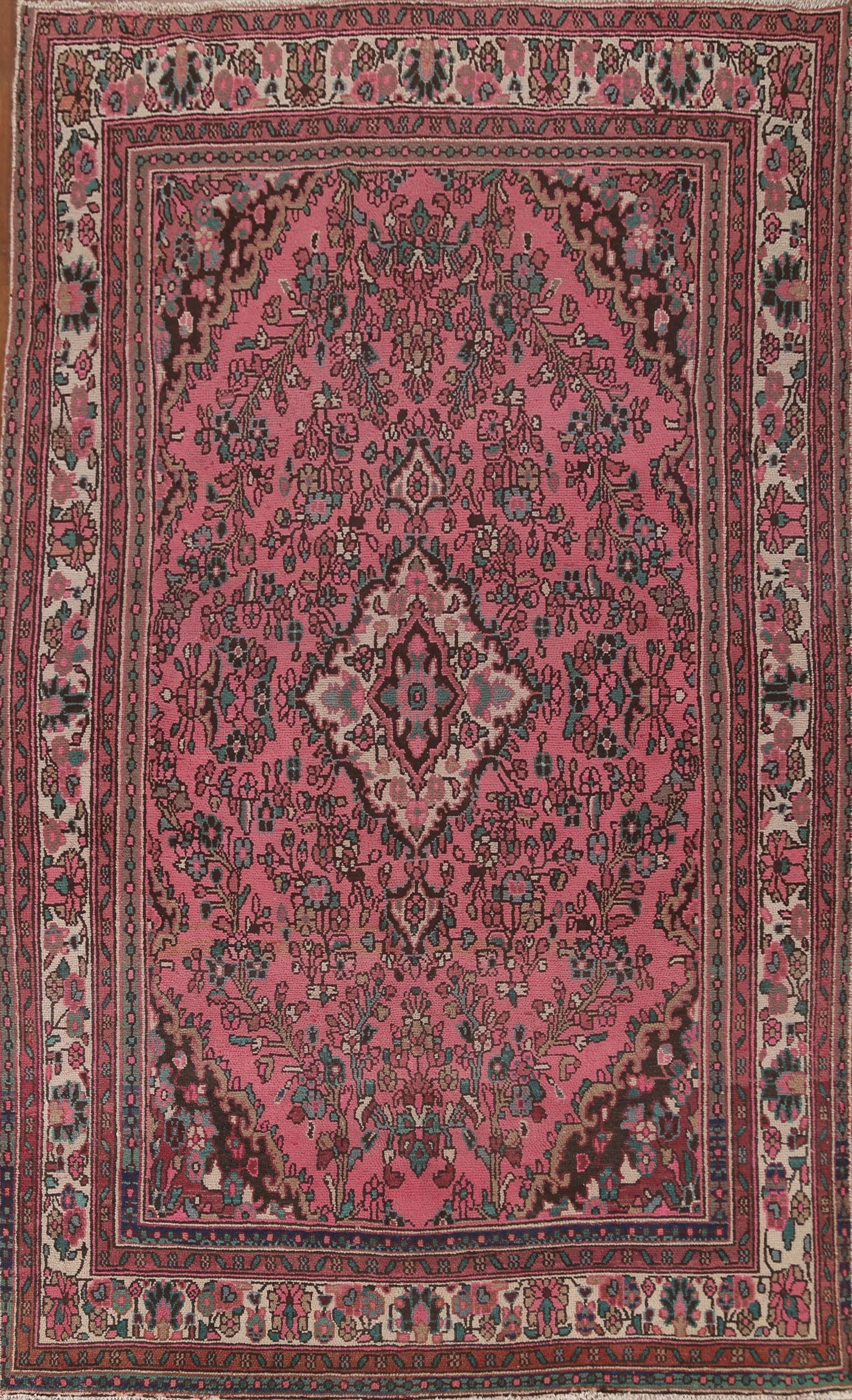 Over-Dyed Pink Hamedan Persian Area Rug 7x10