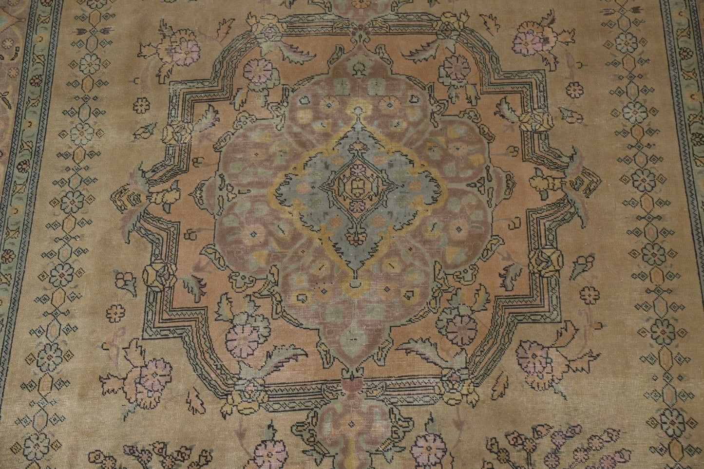 Distressed Over-Dyed Tabriz Persian Area Rug 10x13