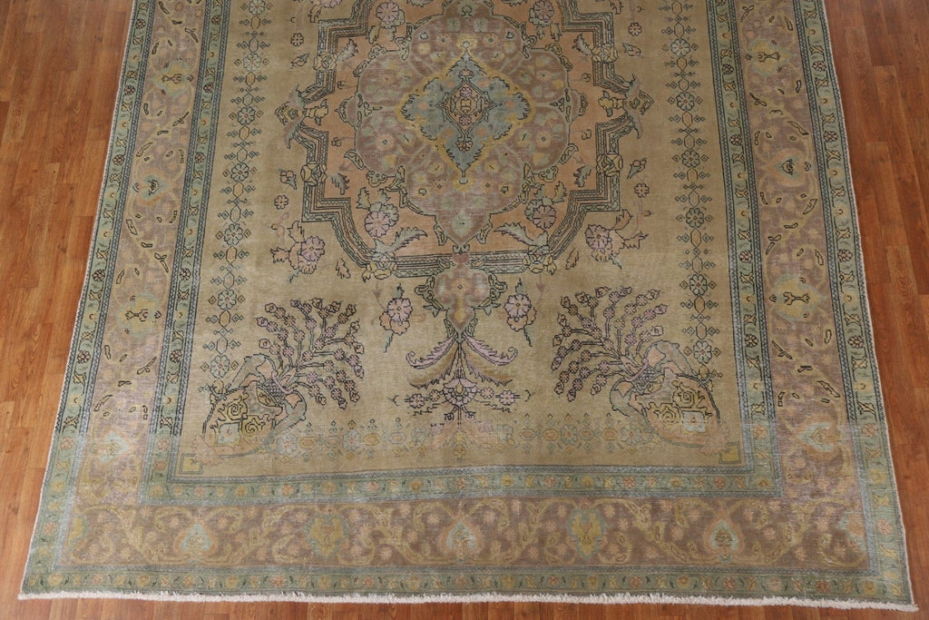 Distressed Over-Dyed Tabriz Persian Area Rug 10x13