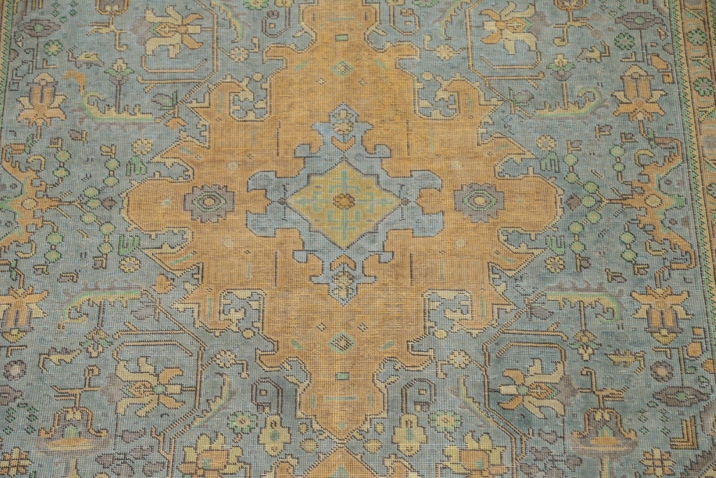 Distressed Over-Dyed Tabriz Persian Area Rug 8x11