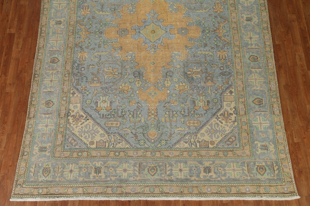 Distressed Over-Dyed Tabriz Persian Area Rug 8x11