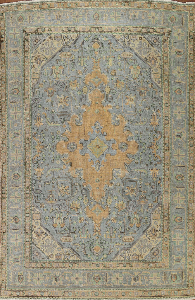 Distressed Over-Dyed Tabriz Persian Area Rug 8x11