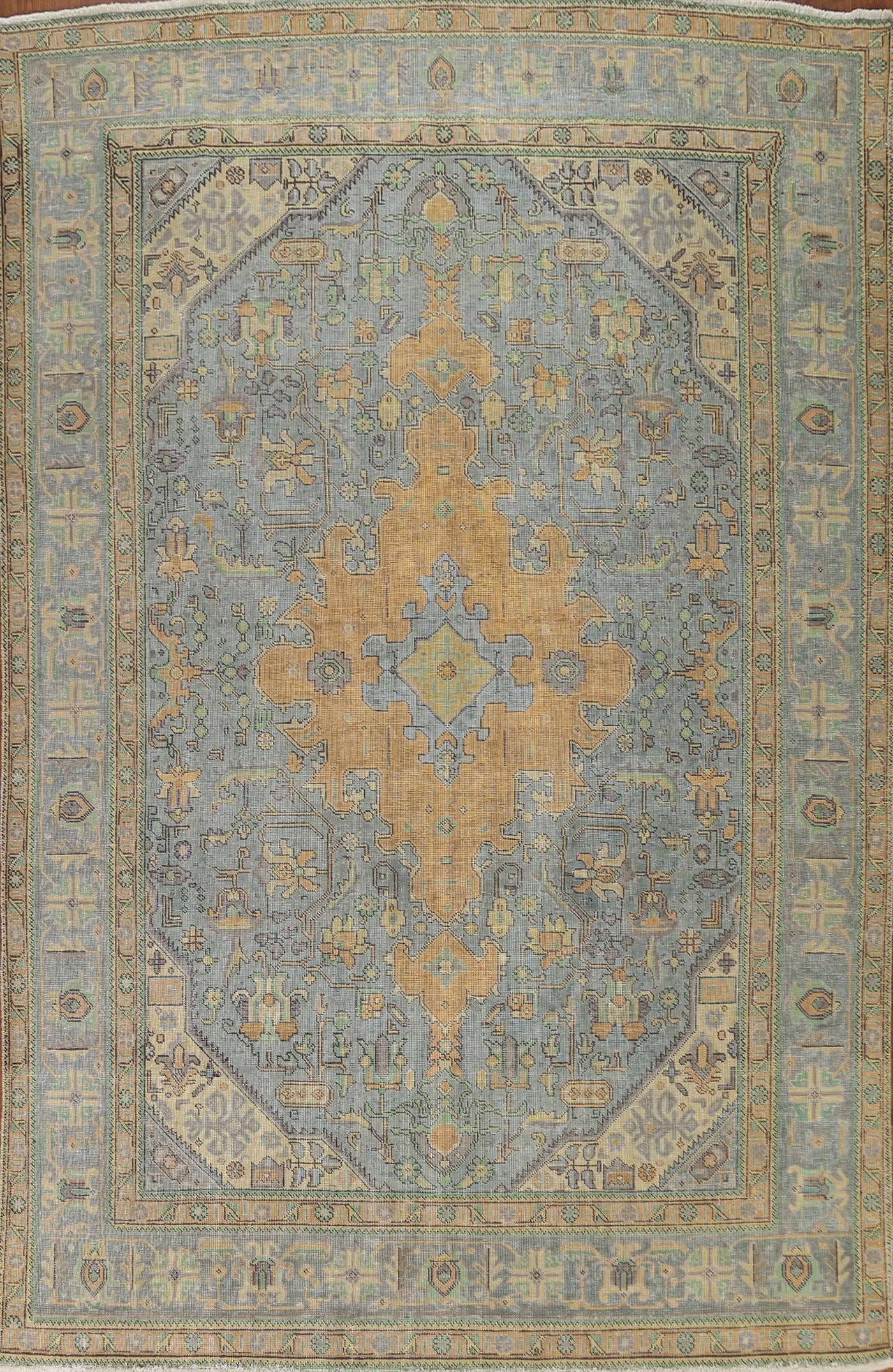 Distressed Over-Dyed Tabriz Persian Area Rug 8x11