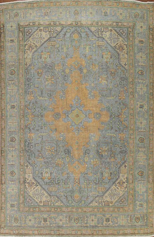 Distressed Over-Dyed Tabriz Persian Area Rug 8x11