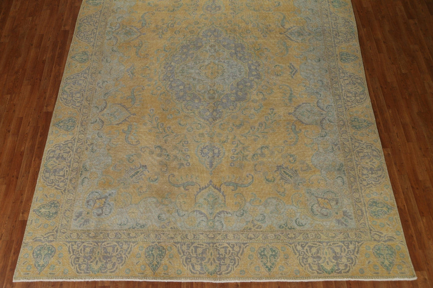 Distressed Over-Dyed Tabriz Persian Area Rug 9x12