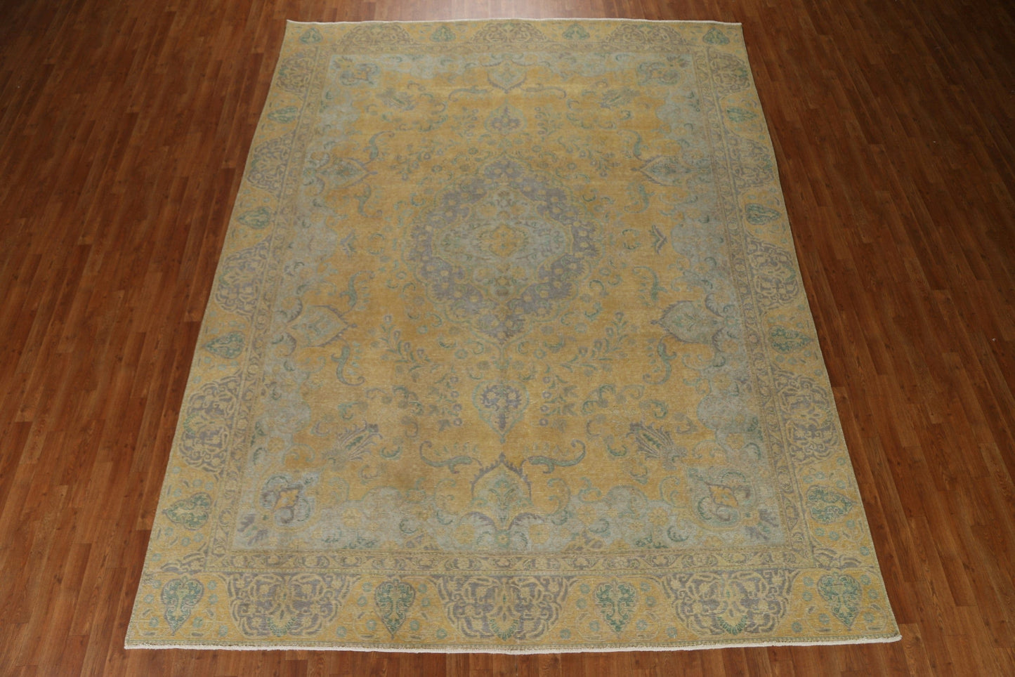 Distressed Over-Dyed Tabriz Persian Area Rug 9x12