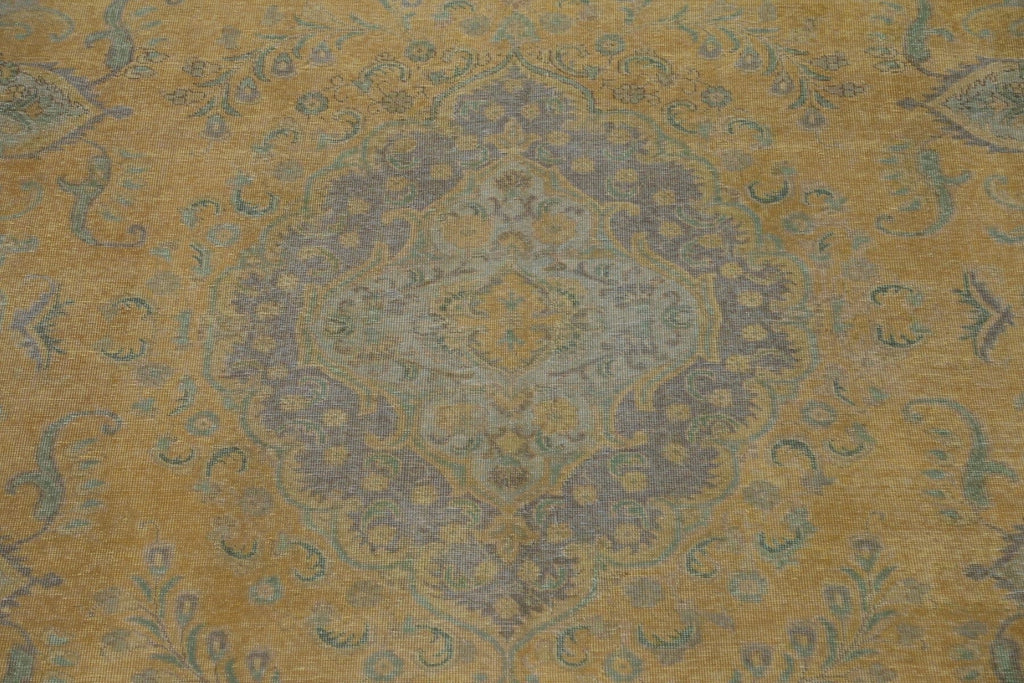 Distressed Over-Dyed Tabriz Persian Area Rug 9x12