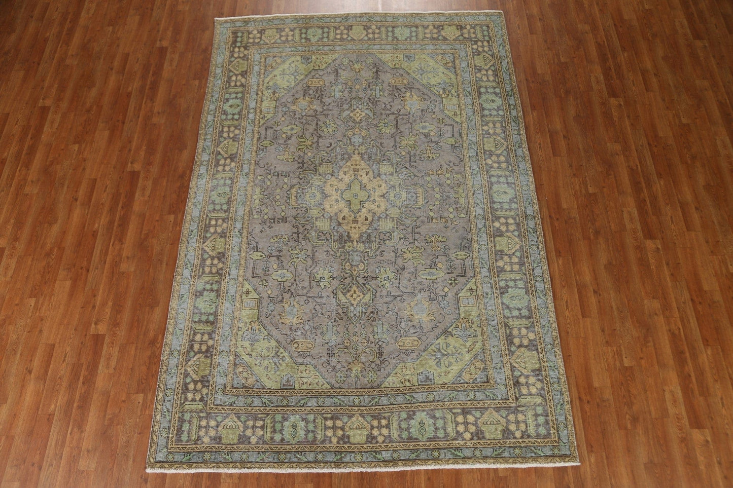 Distressed Over-Dyed Tabriz Persian Area Rug 7x10