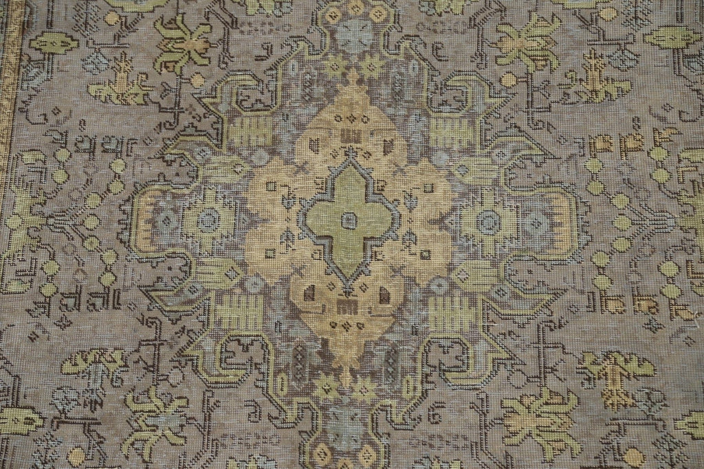 Distressed Over-Dyed Tabriz Persian Area Rug 7x10