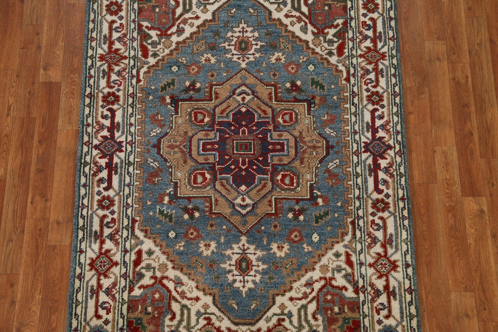 Blue Heriz Serapi Handmade Area Rug 4x6