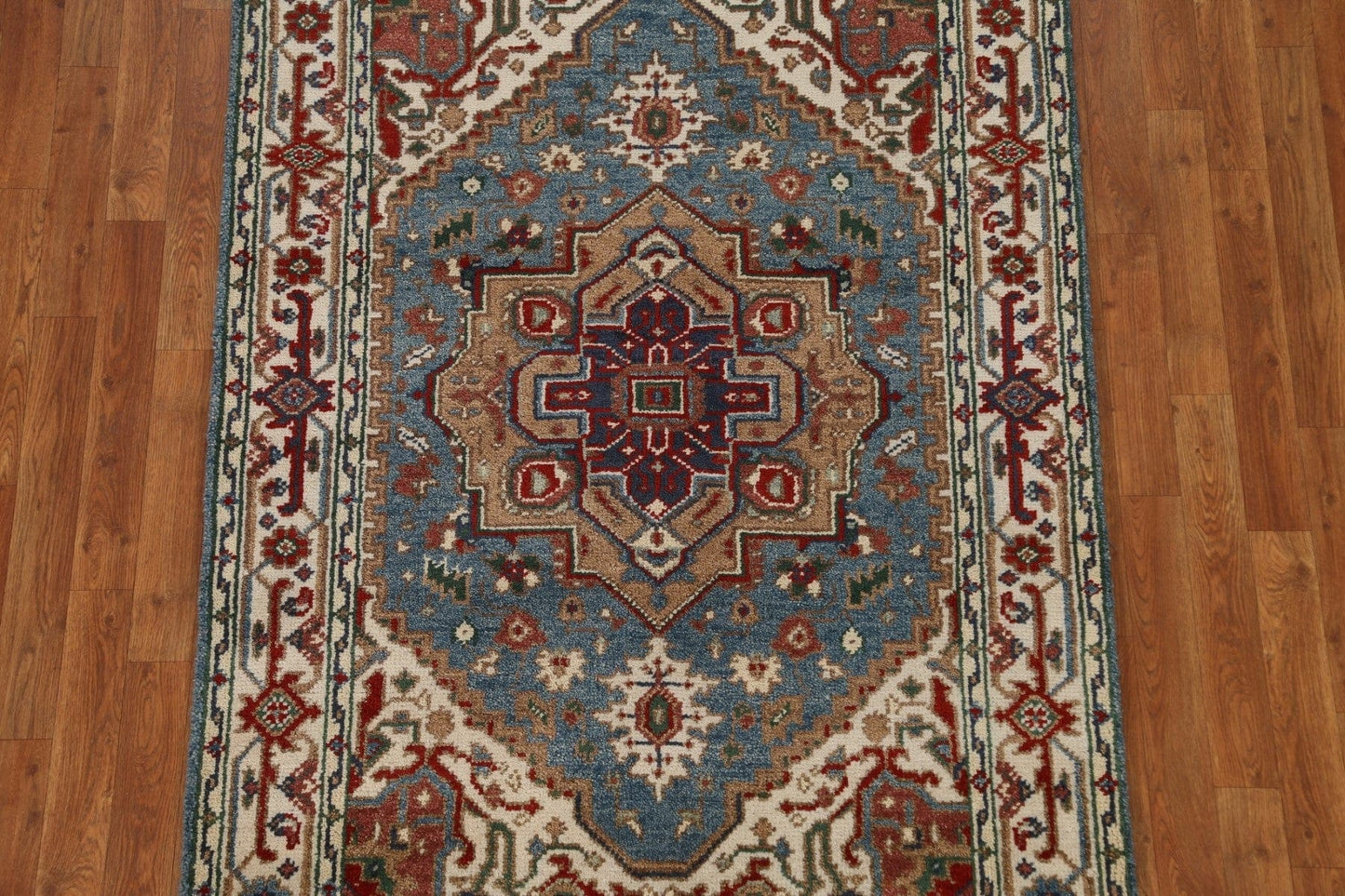 Blue Heriz Serapi Handmade Area Rug 4x6