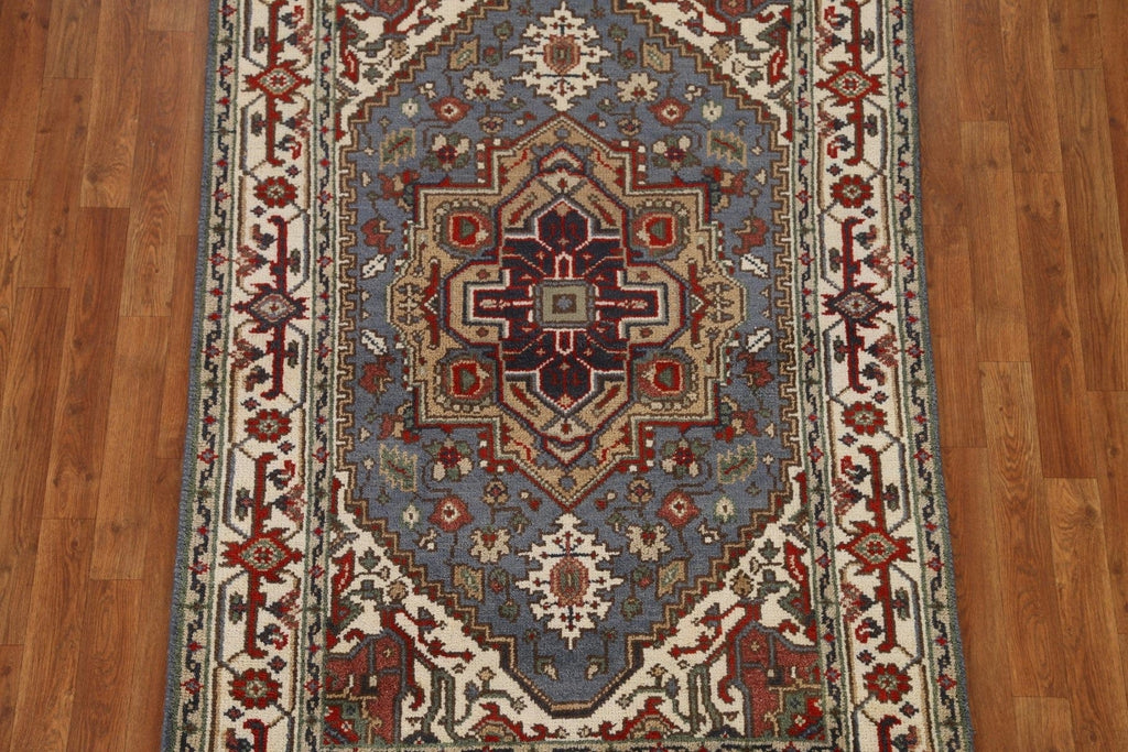 Light Blue Heriz Serapi Area Rug 4x6