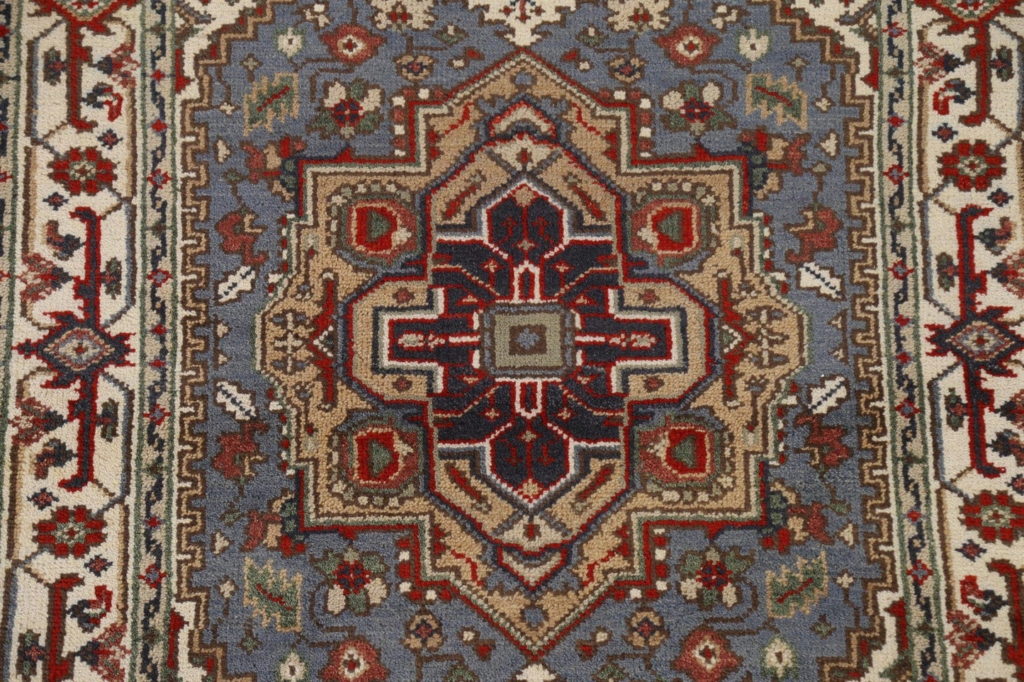 Light Blue Heriz Serapi Area Rug 4x6