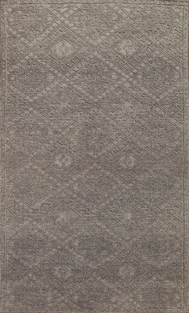 Gray/ Brown Moroccan Wool Area Rug 5x8