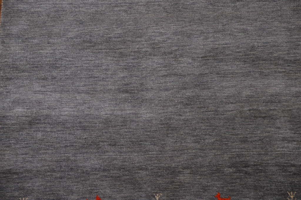 Charcoal Wool Gabbeh Oriental Area Rug 5x6