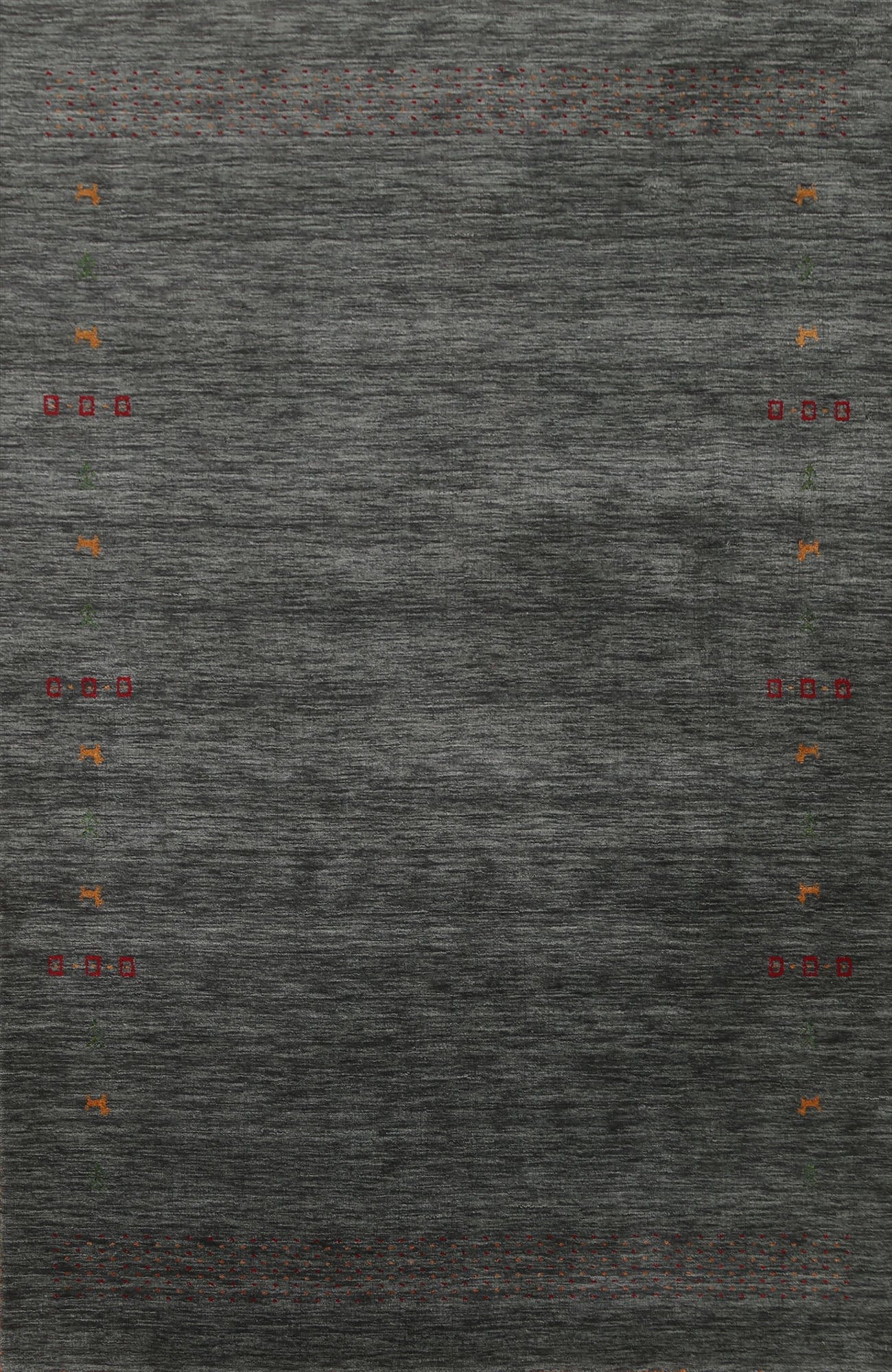 Charcoal Gabbeh Wool Area Rug 5x8