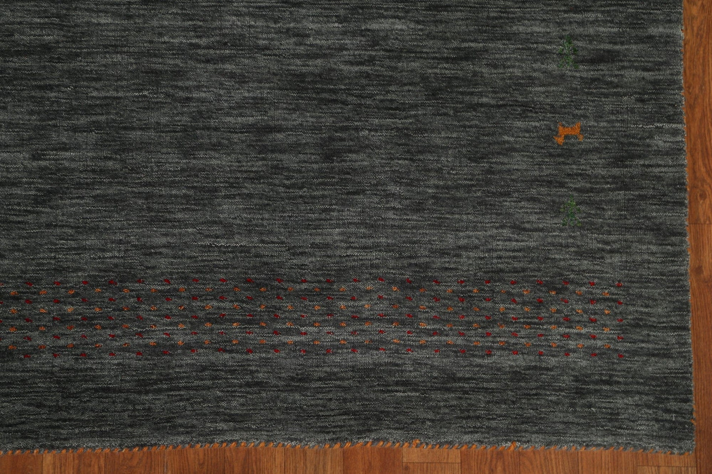 Charcoal Gabbeh Wool Area Rug 5x8