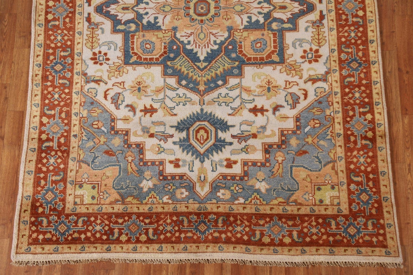 Geometric Heriz Serapi Wool Area Rug 6x9