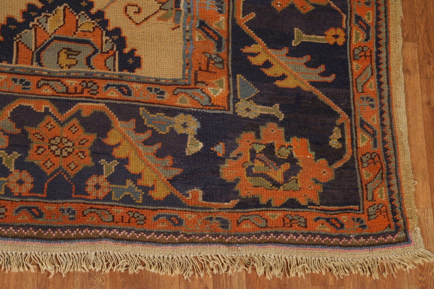 Pre-1900 Antique Vegetable Dye Oushak Large Rug 10x14