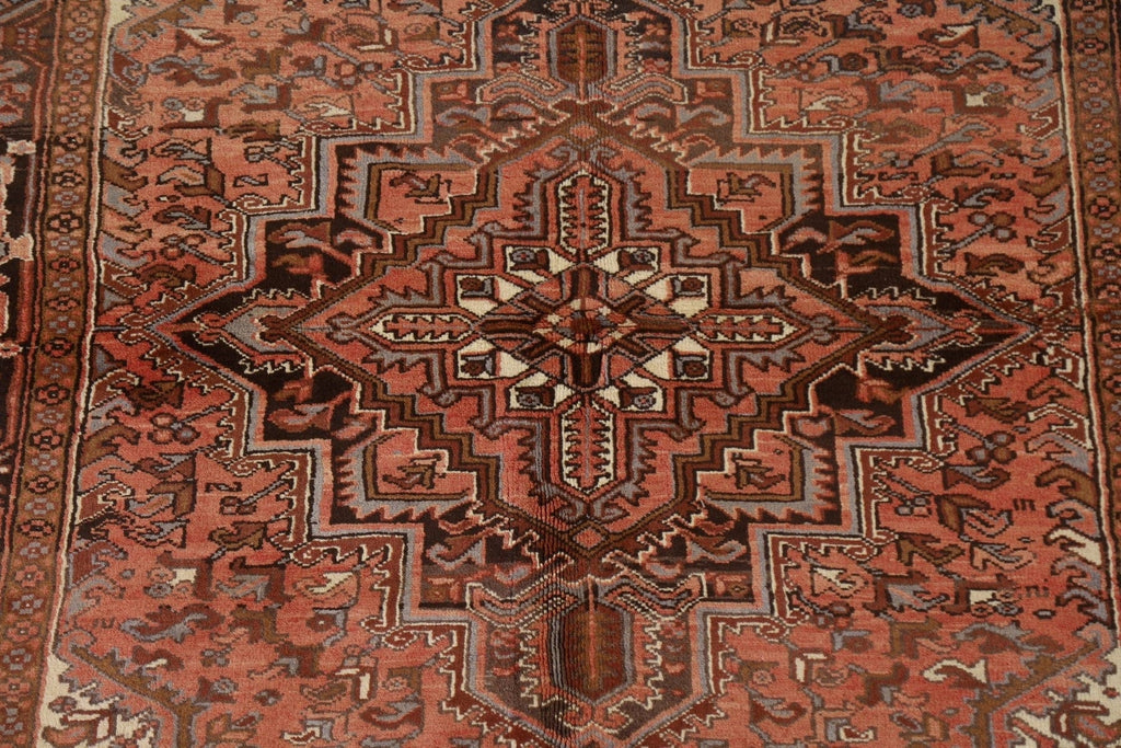 Vintage Geometric Heriz Persian Area Rug 7x9