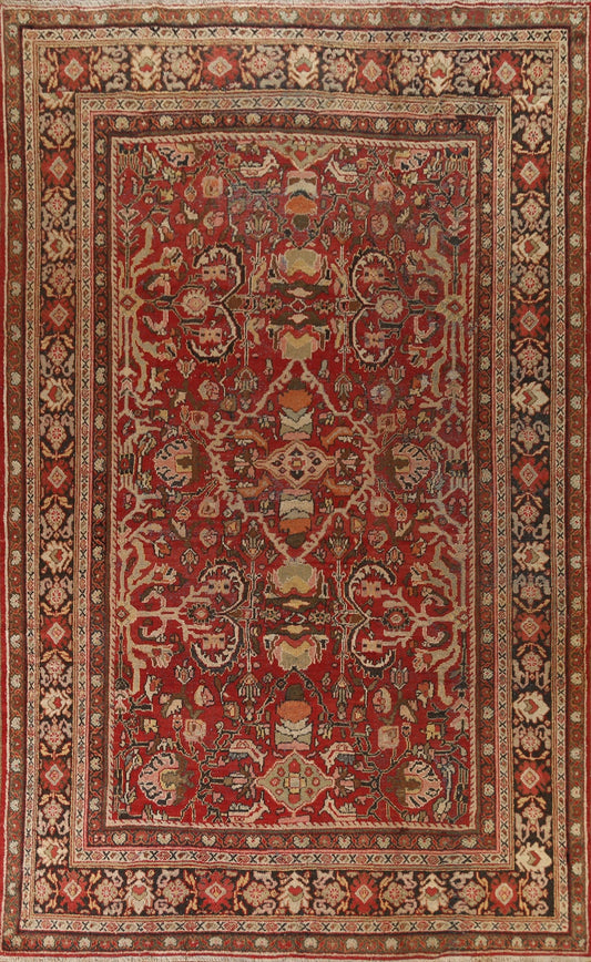 Pre-1900 Antique Vegetable Dye Mahal Persian Area Rug 8x12