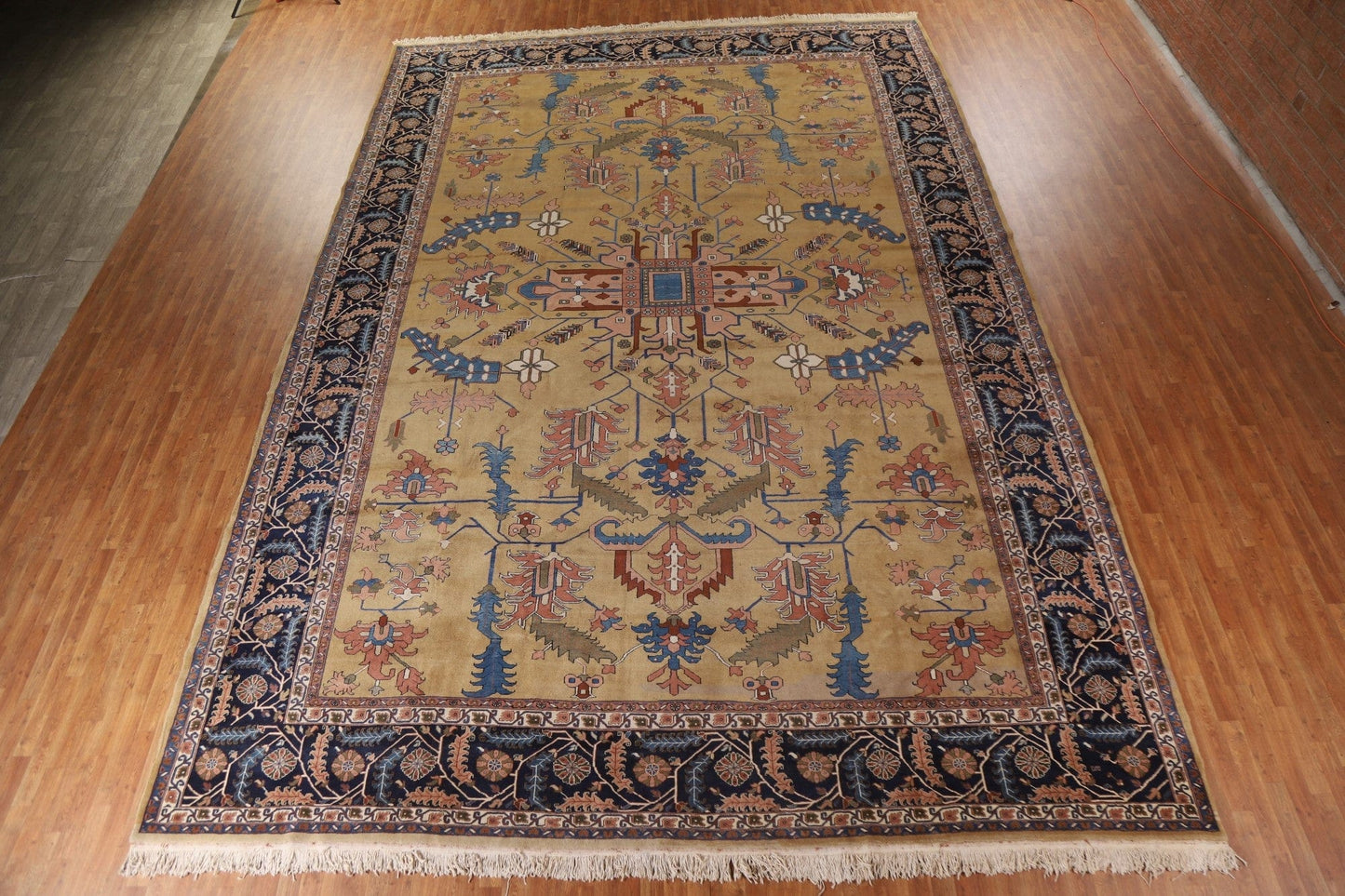 Handmade Vintage Heriz Persian Area Rug 14x20