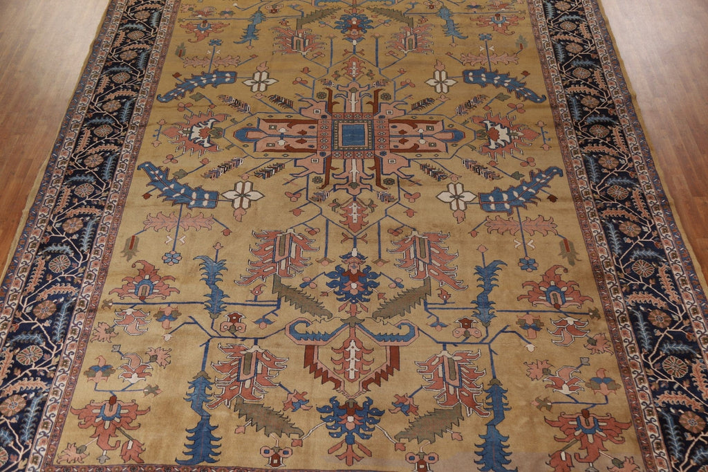 Handmade Vintage Heriz Persian Area Rug 14x20