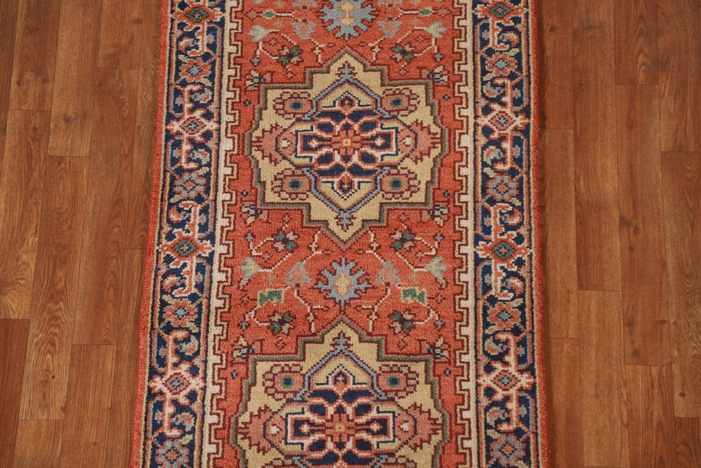 Geometric Heriz Serapi Runner Rug 3x10