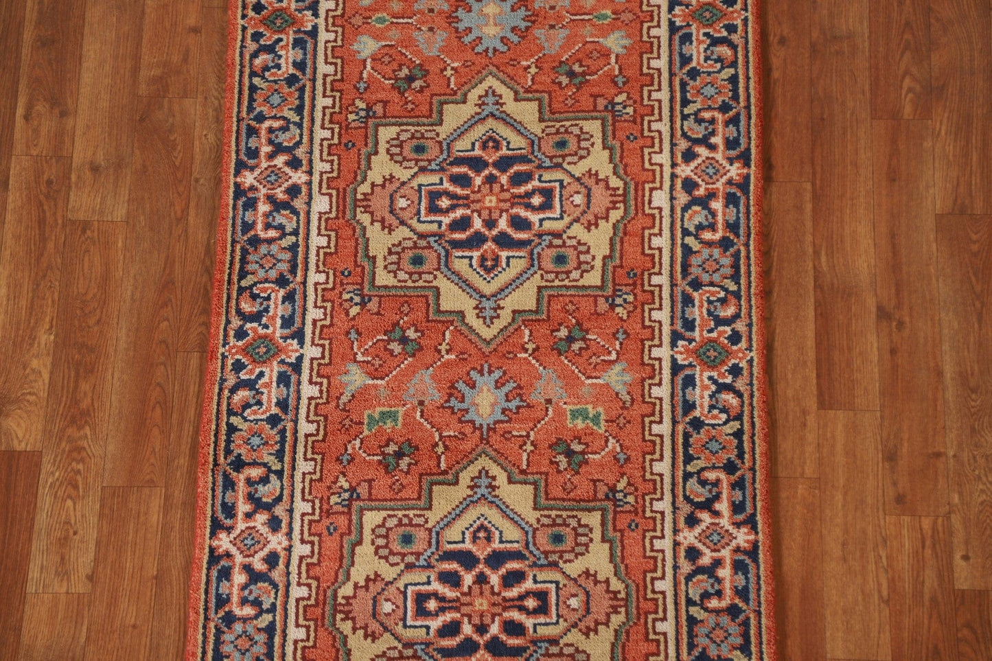 Geometric Heriz Serapi Runner Rug 3x10