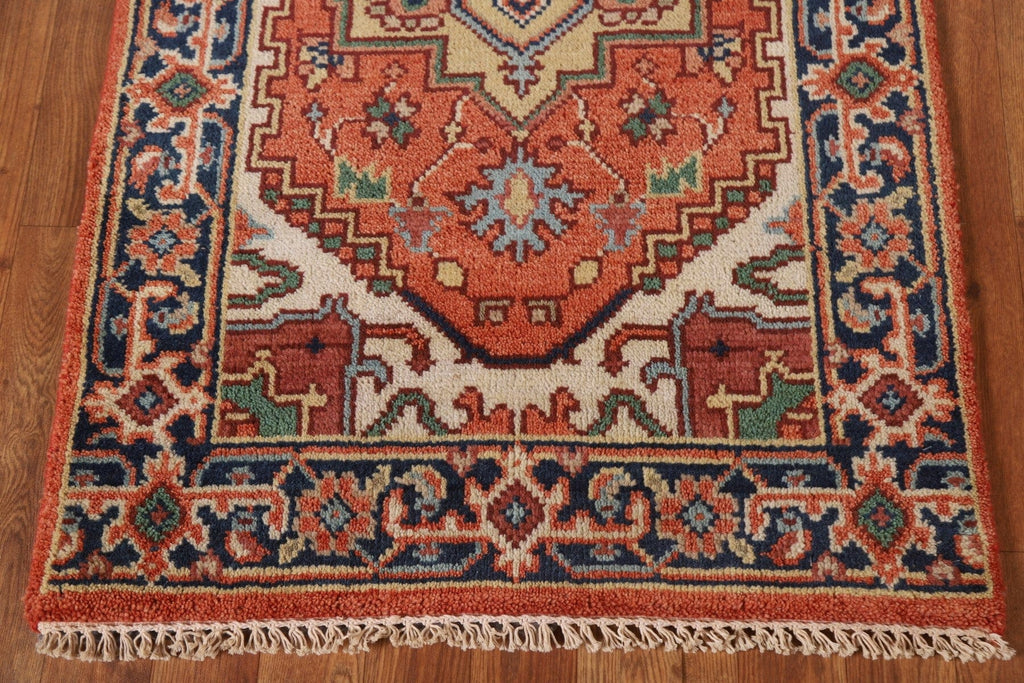 Geometric Heriz Serapi Runner Rug 3x10