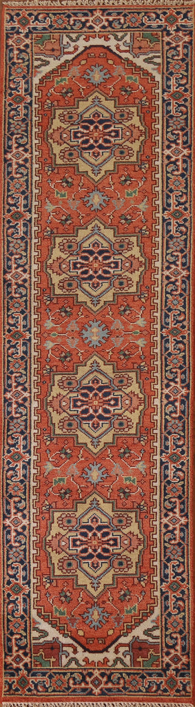 Geometric Heriz Serapi Runner Rug 3x10