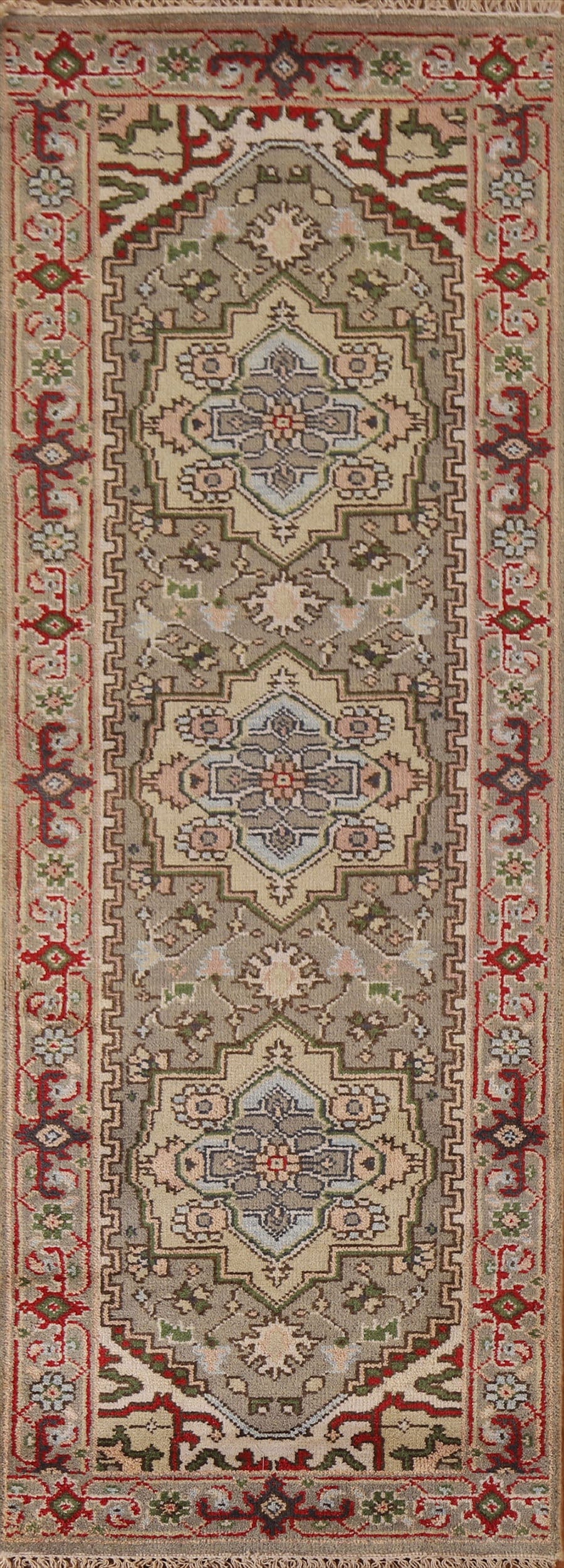 Geometric Heriz Serapi Oriental Runner Rug 3x8