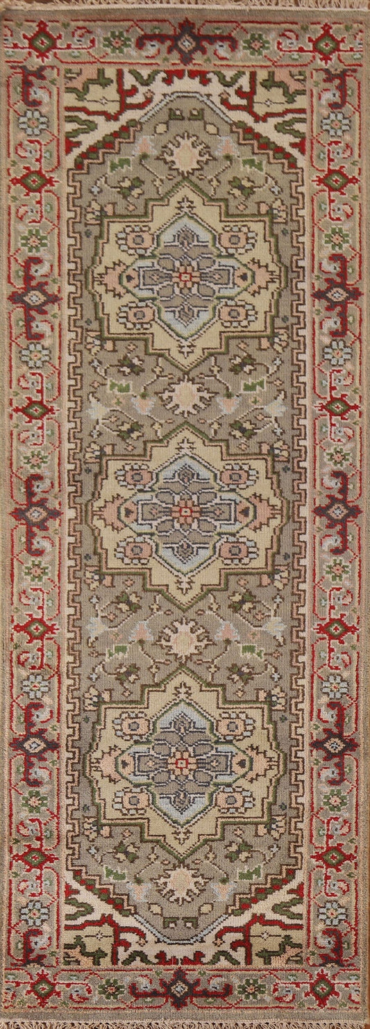 Geometric Heriz Serapi Oriental Runner Rug 3x8