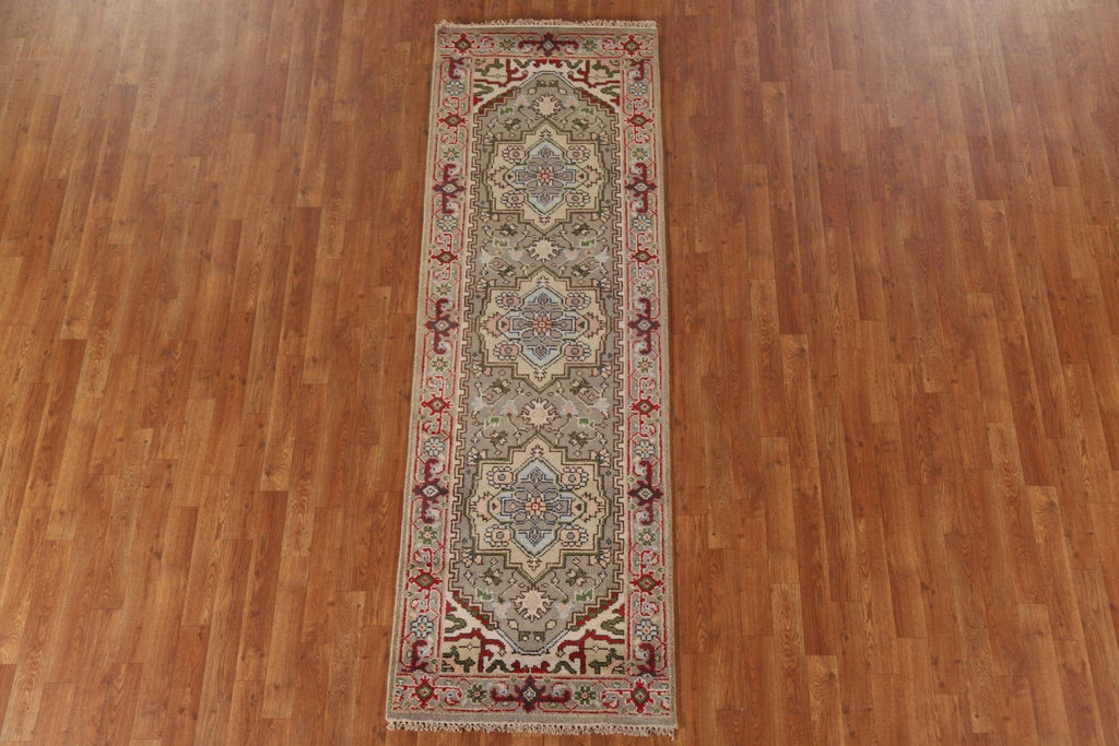 Geometric Heriz Serapi Oriental Runner Rug 3x8