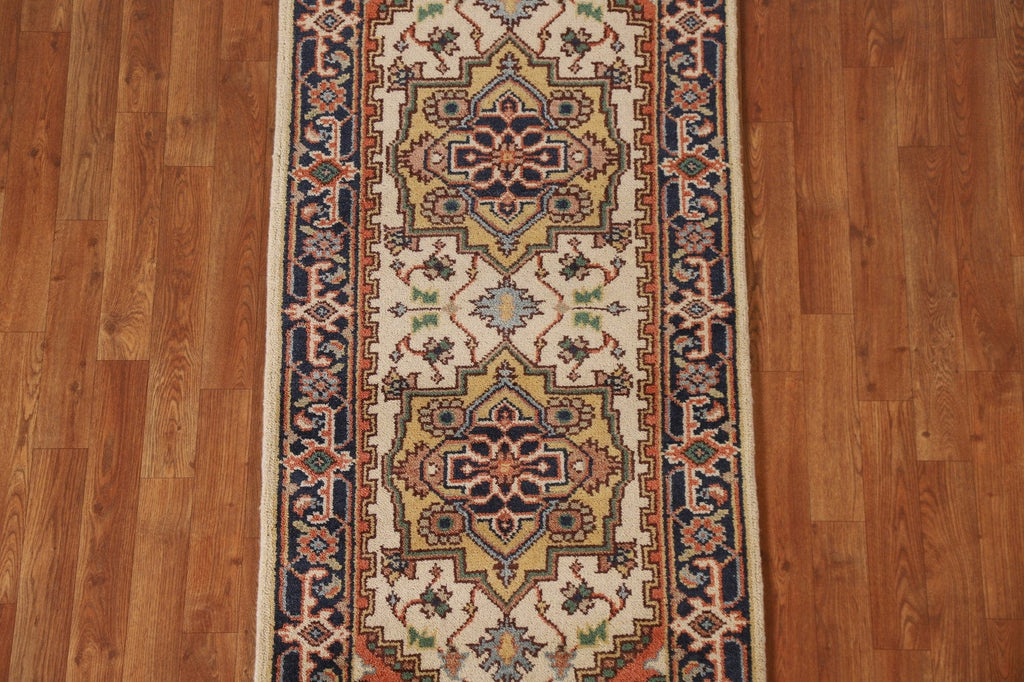 Ivory Heriz Serapi Geometric Wool Rug 3x6