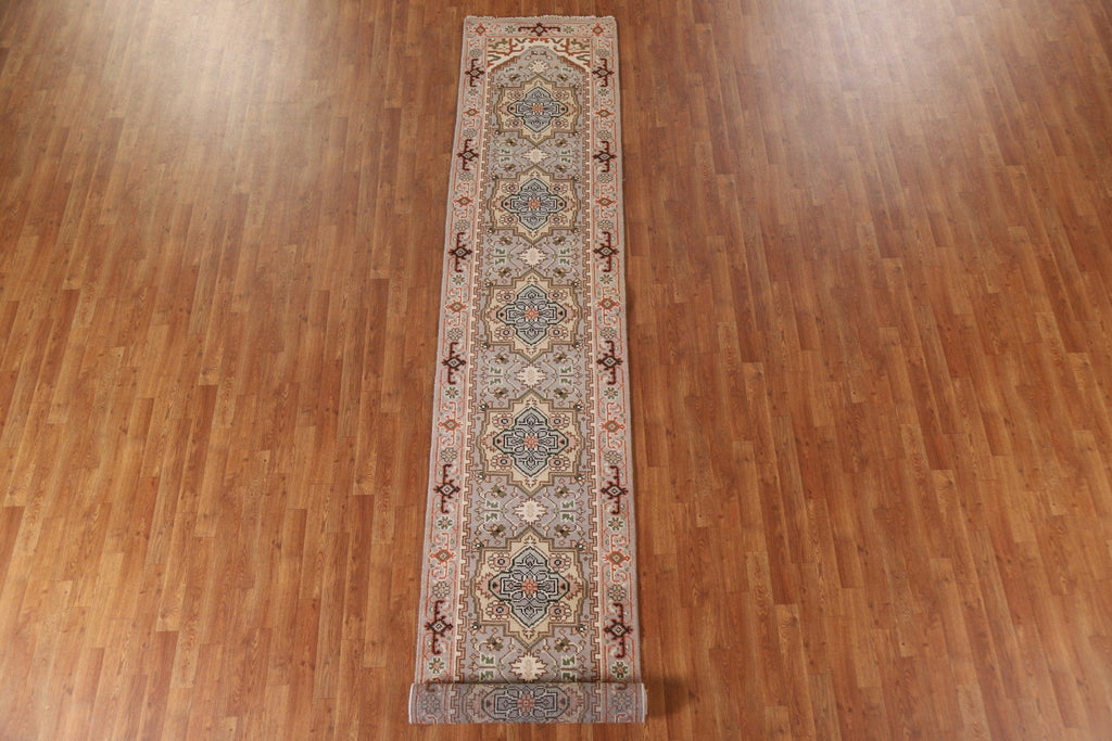 Gray Heriz Serapi Handmade Runner Rug 3x14