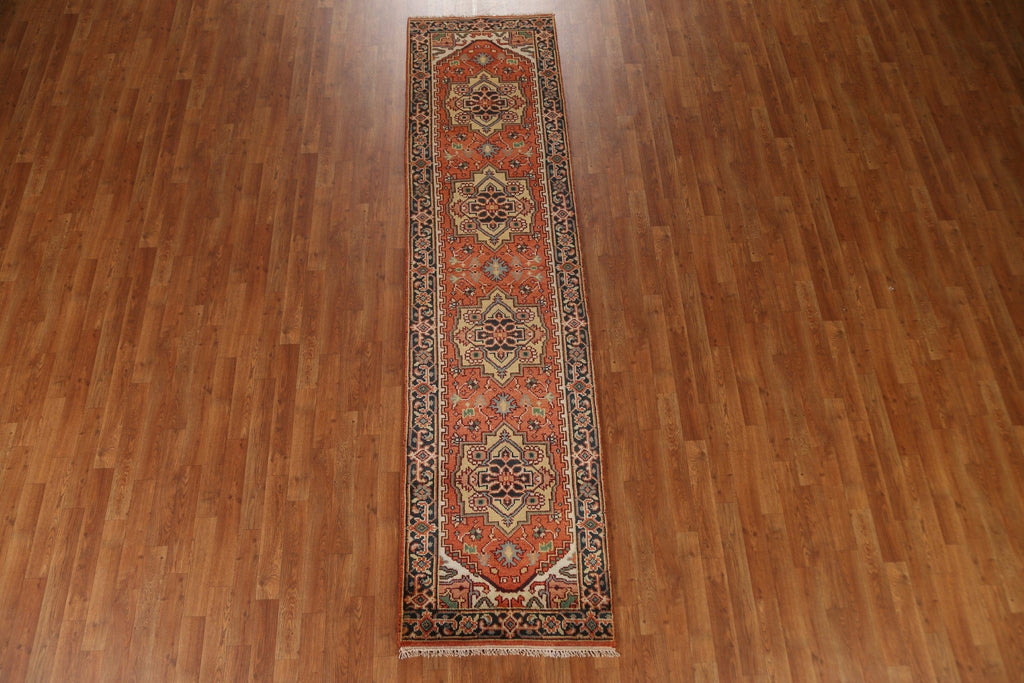 Orange Heriz Serapi Oriental Runner Rug 3x10