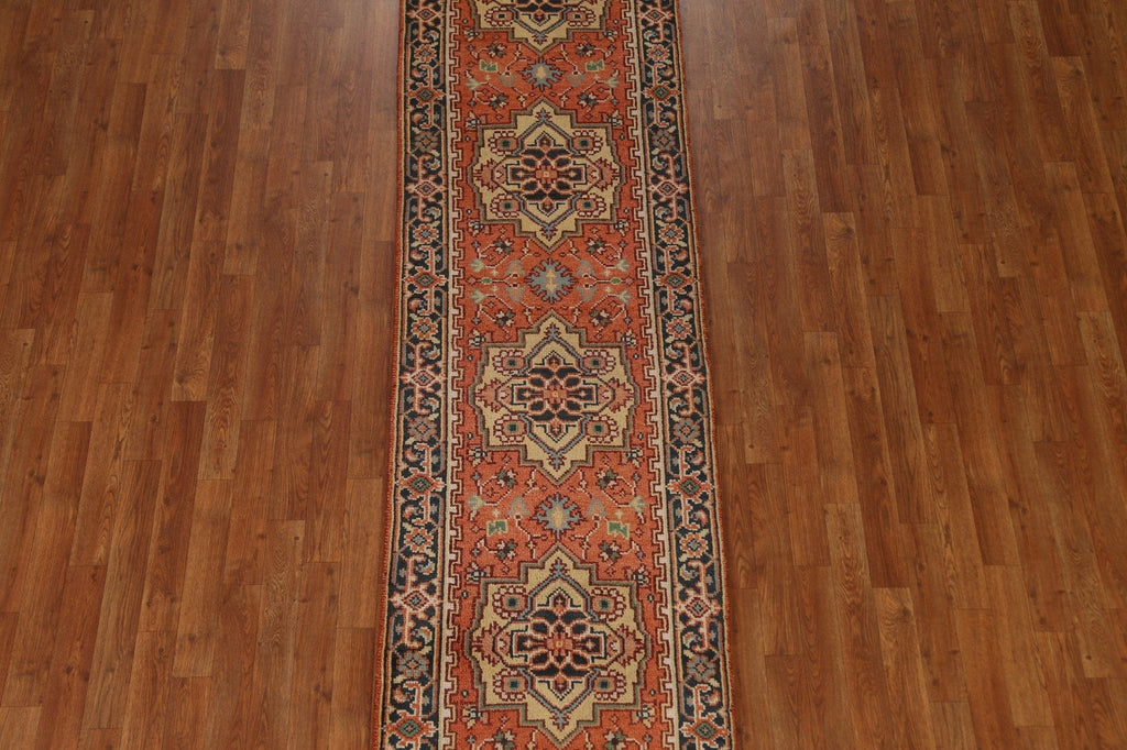 Orange Heriz Serapi Oriental Runner Rug 3x10